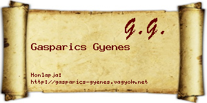 Gasparics Gyenes névjegykártya